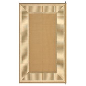 FairOnly Modern Stain Resistant Foldable Geometric Outdoor Rug for RV trip Picnic Patio Pool