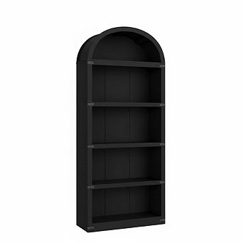 5 tier Bookshelf Arched, 71.65 in Bookcase Arched Display Racks, Standing Bookshelves