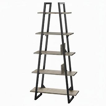 5 tier Industrial Bookcase, Tall Storage Organizer Display Rack for Living Room, Home Office
