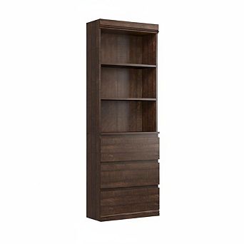 70" H Bookcase with 3 Storage Drawers,Tall Bookshelf w/ 3 tier Open Shelf for Library Office