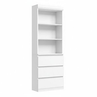 70" H Bookcase with 3 Storage Drawers,Tall Bookshelf w/ 3 tier Open Shelf for Library Office