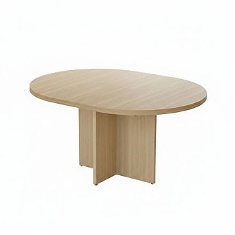 43.3"-59" Extendable Dining Table, Removable Leaves Round to Oval Kitchen Table, for Dining Room