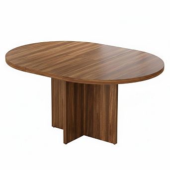 43.3"-59" Extendable Dining Table, Removable Leaves Round to Oval Kitchen Table, for Dining Room