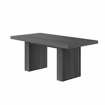 70.8" Modern Dining Table with Storage, Wood Kitchen Table with Sturdy Fluted Legs for Dining Room