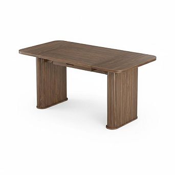 62" Modern Dining Table - Long Kitchen Table, Large Tabletop Heavy Duty Pedestal Legs