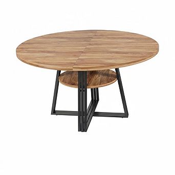 47 in Inch Round Dining Table for 4, Farmhouse Dining Room Circle Dinner Table,for Dining Room