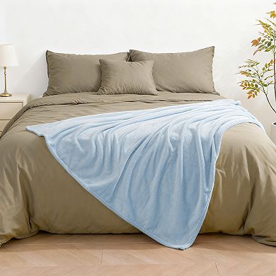 Awesome Home Plush Solid Throw Blanket