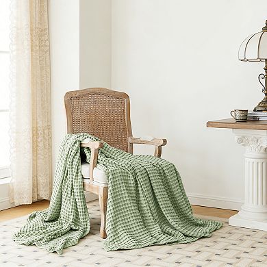 Awesome Home 50" x 60" Cotton and Viscose From Bamboo Waffle Throw Blanket
