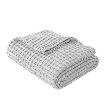 Awesome Home 66" x 90" Cotton and Viscose From Bamboo Waffle Throw Blanket