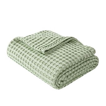 Awesome Home 66" x 90" Cotton and Viscose From Bamboo Waffle Throw Blanket