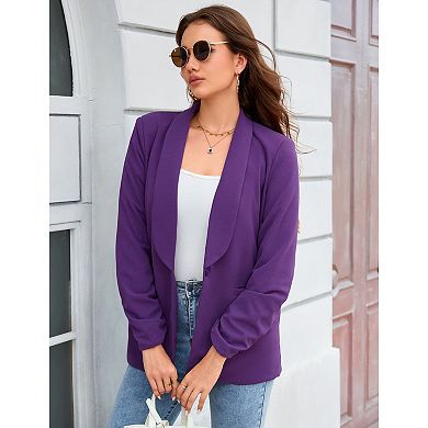 Women Long Sleeve Blazer Open Front Cardigan Jacket Work Office Blazer