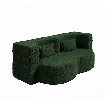 GOODSILO Convertible Floor Sleeper Sofa with Two Pillows and No Assembly Required