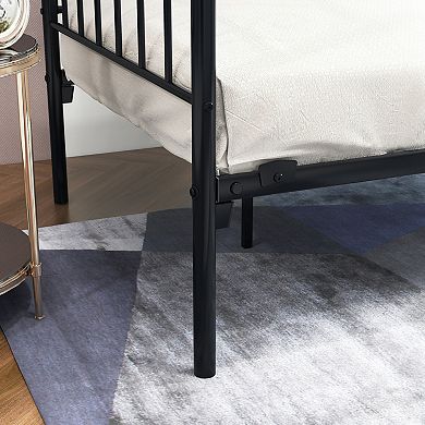 GOODSILO Metal Daybed Frame with Headboard Multifunctional Mattress Foundation Bed Sofa