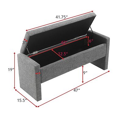 GOODSILO Modern Upholstered Storage Bench for Living Room and Bedroom