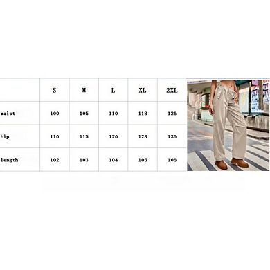 Women's Baggy Cargo Pants Drawstring Mid Waist Loose Trousers Solid Color Parachute Wide Leg Pants