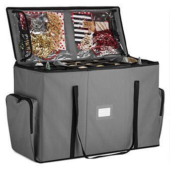 All-in-One Christmas Ornament Storage Box with Removable Trays, Holds 73 Ornaments