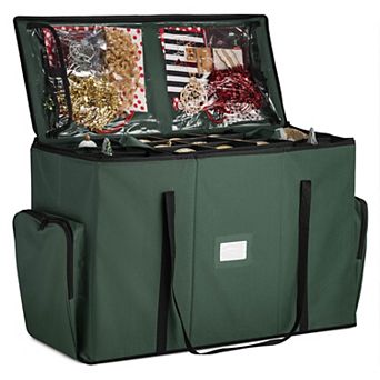 All-in-One Christmas Ornament Storage Box with Removable Trays, Holds 73 Ornaments