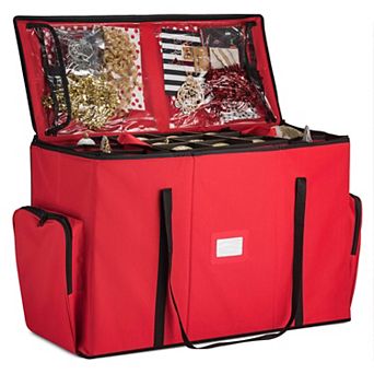 All-in-One Christmas Ornament Storage Box with Removable Trays, Holds 73 Ornaments