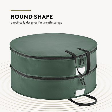 Dual Christmas Wreath Storage Bag 600D Oxford Breathable Durable Handles