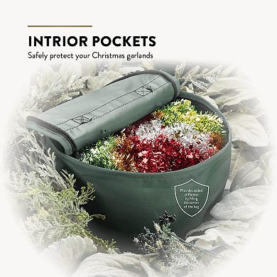 Dual Christmas Wreath Storage Bag 600D Oxford Breathable Durable Handles