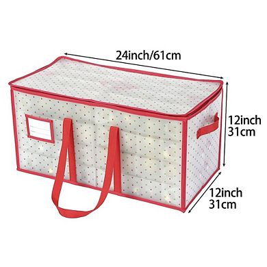 96/128-Ornament Storage Box Dual Trays Dustproof Foldable 3in Dividers