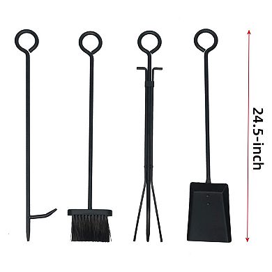 34" Firewood Rack with Kindling Holder & 4 Tools