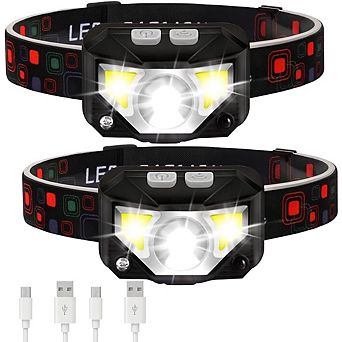 Keeble Outlets Headlamp Flashlight (Set of 2), 1200 Lumen Ultra-Bright LED