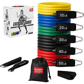 Keeble Outlets Resistance Bands Set of 5, Exercise Bands for Working Out