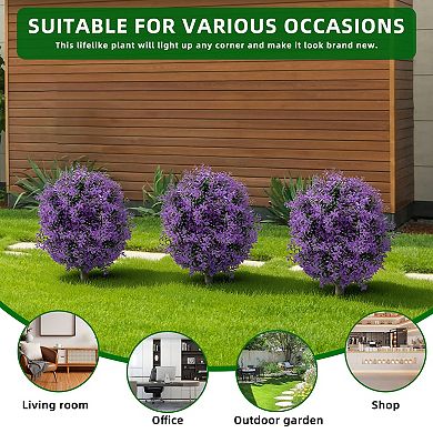 2 Pack 23"H Artificial Topiary with Ground Spike - UV Resistant Faux Flowering Shrubs