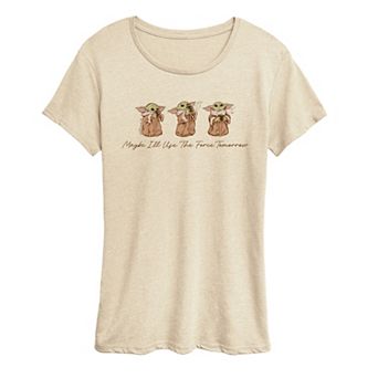 Women's Star Wars The Mandalorian Grogu Maybe I'll Use The Force Tomorrow Graphic Tee