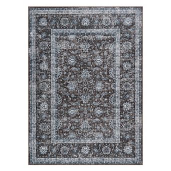 Area Rugs for Living Room-Vintage Soft Blue Rugs for Bedroom, Non Slip Carpet, Machine Washable