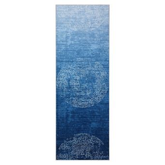 Washable Rug for Living Room Ombre Soft Modern Carpet Faux Wool Cozy Non Slip Stain-Resistant Carpet