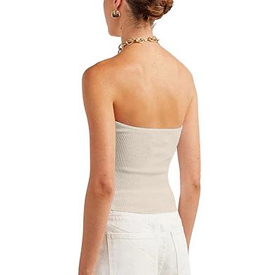 Women Sleeveless Knit Tops Summer Outfits Cute Tops Strapless Clothes