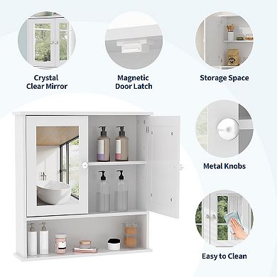 Medicine Cabinet - Bathroom Cabinet Wall Mount with Adjustible Shelf, Bathroom Cabinets