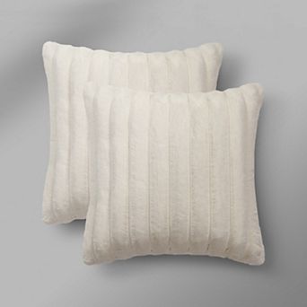 Simply Vera Vera Wang Channel Faux Fur 2-Pack Throw Pillows