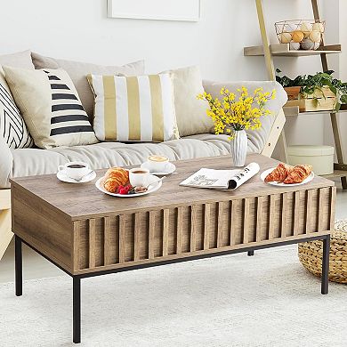 Modern Lift Top Coffee Table,Wooden Tea Table with Adjustable Lift Top, Ideal for Living Room