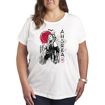 Plus Size Star Wars Ahsoka Ink Drawing Graphic Tee