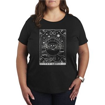 Plus Size Star Wars The Mandalorian The Child Tarot Card Graphic Tee