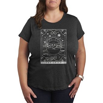Plus Size Star Wars The Mandalorian The Child Tarot Card Graphic Tee