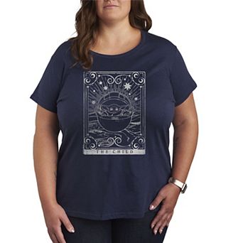 Plus Size Star Wars The Mandalorian The Child Tarot Card Graphic Tee