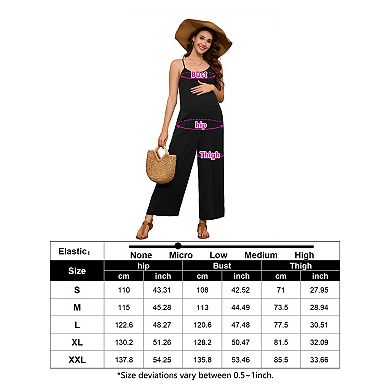 Women Maternity Sleeveless Jumpsuit Wide Leg One Piece Romper