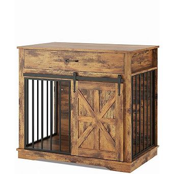 Heavyduty Dog Crate Furniture with Tabletop Medium Dog Kennel Indoor, Chew-Proof Metal