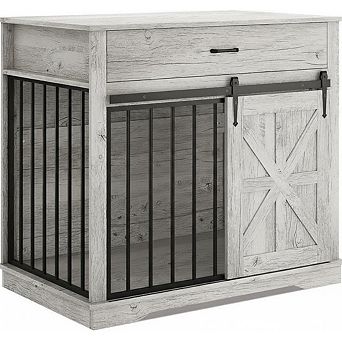 Heavyduty Dog Crate Furniture with Tabletop Medium Dog Kennel Indoor, Chew-Proof Metal