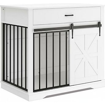 Heavyduty Dog Crate Furniture with Tabletop Medium Dog Kennel Indoor, Chew-Proof Metal