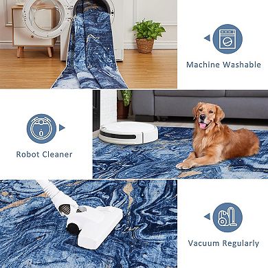 Area Rugs for Living Room,Modern Abstract Rug，Machine Washable Area Rug