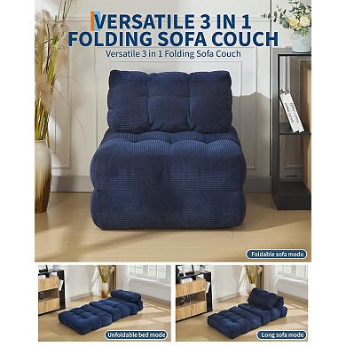 Folding Sofa Bed,Convertible Sleeper Chair with Pillow and Back Support,Portable Fold Out Chair Bed