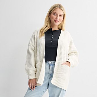 Juniors' Plus Size SO® Chenille Open Front Cardigan Sweater