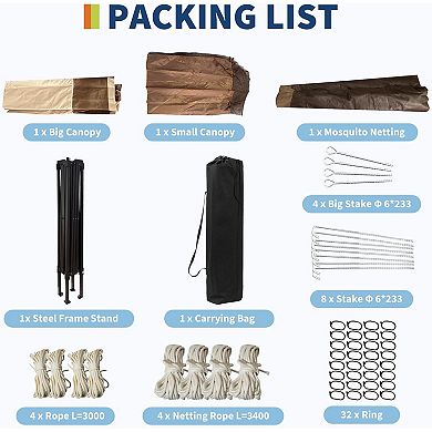 11x11 FT Pop Up Instant Gazebo Tent for Backyard, Pop Up Gazebo With Mosquito Netting