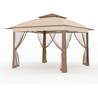 11x11 FT Pop Up Instant Gazebo Tent for Backyard, Pop Up Gazebo With Mosquito Netting
