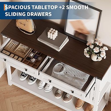 47" Buffet Sideboard Cabinet with Storage and 2 Drawers, Coffee Bar Console Table with Shelf